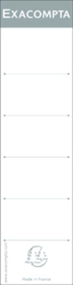Exacompta - Ref 537E - Spine Labels for Lever Arch Files (Pack of 10) - 185mm Height, Suitable For Files With A 70mm Spine, Self-Adhesive Labels - White