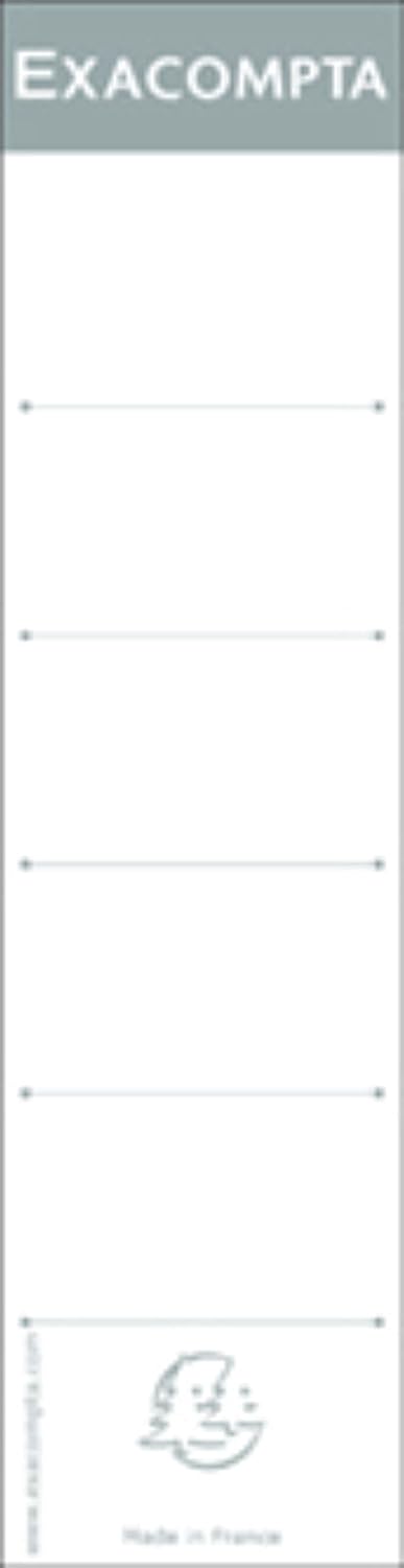 Exacompta - Ref 537E - Spine Labels for Lever Arch Files (Pack of 10) - 185mm Height, Suitable For Files With A 70mm Spine, Self-Adhesive Labels - White