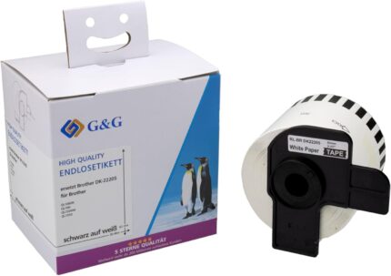 G&G Continuous Set 62 mm x 30.48 m Black Compatible with Brother DK-22205