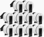 GROF - 10 Rolls DK-22223 Continuous Labels Compatible with Brother - 50 mm x 30.48 m, QL Label Printer Roll for QL-500 QL-700 QL-800 QL-1100