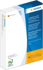 HERMA Self-Adhesive Round Labels for Printing Machines, 10000 Pieces, Ø 19 mm, Sheet Size 168 x 120 mm, DP1, with Gripper and Feed Edge, Matte, Blank Paper Stickers, Blue