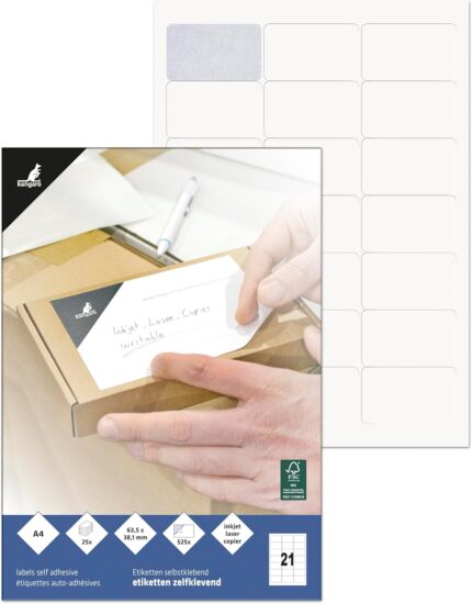 Ilk Kangaro Labels 63.5 x 38.1 mm Box 25 Sheets 21 Labels per Sheet