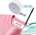 Iron On Name Labels for Clothes, 3m x 2cm Kid Name Labels with Pen, Alternative for Name Stamp for Clothes Kids