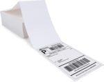 L LIKED - Pack of 500 - Shipping Barcode Labels (4x6 Inch / 101x152mm), Fanfold, Permanent Adhesive, Direct Thermal Labels - Compatible with Thermal Printers