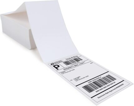 L LIKED – Pack of 500 – Shipping Barcode Labels (4×6 Inch / 101x152mm), Fanfold, Permanent Adhesive, Direct Thermal Labels – Compatible with Thermal Printers