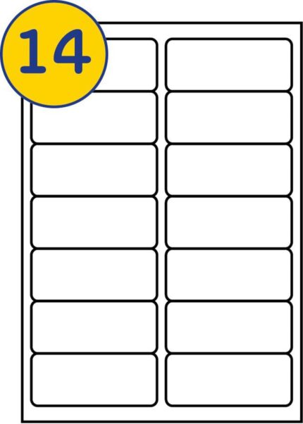 LABELS4U 100 A4 Sheets of 14 Labels Per Sheet 99.1x38.1mm (1400 Labels)