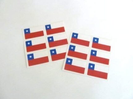 Mini Sticker Pack, 33x20mm Rectangle, Self-Stick Chile Labels, Chilean Flag Stickers
