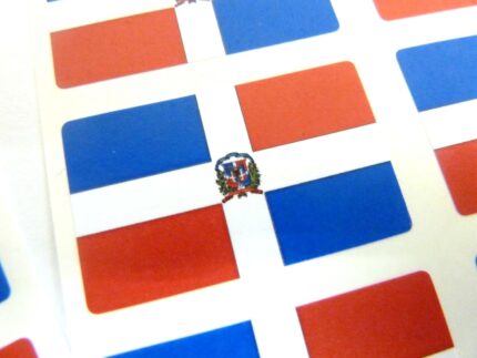 Mini Sticker Pack, 33x20mm Rectangle, Self-Stick Dominican Republic Labels, Dominican Republic Flag Stickers