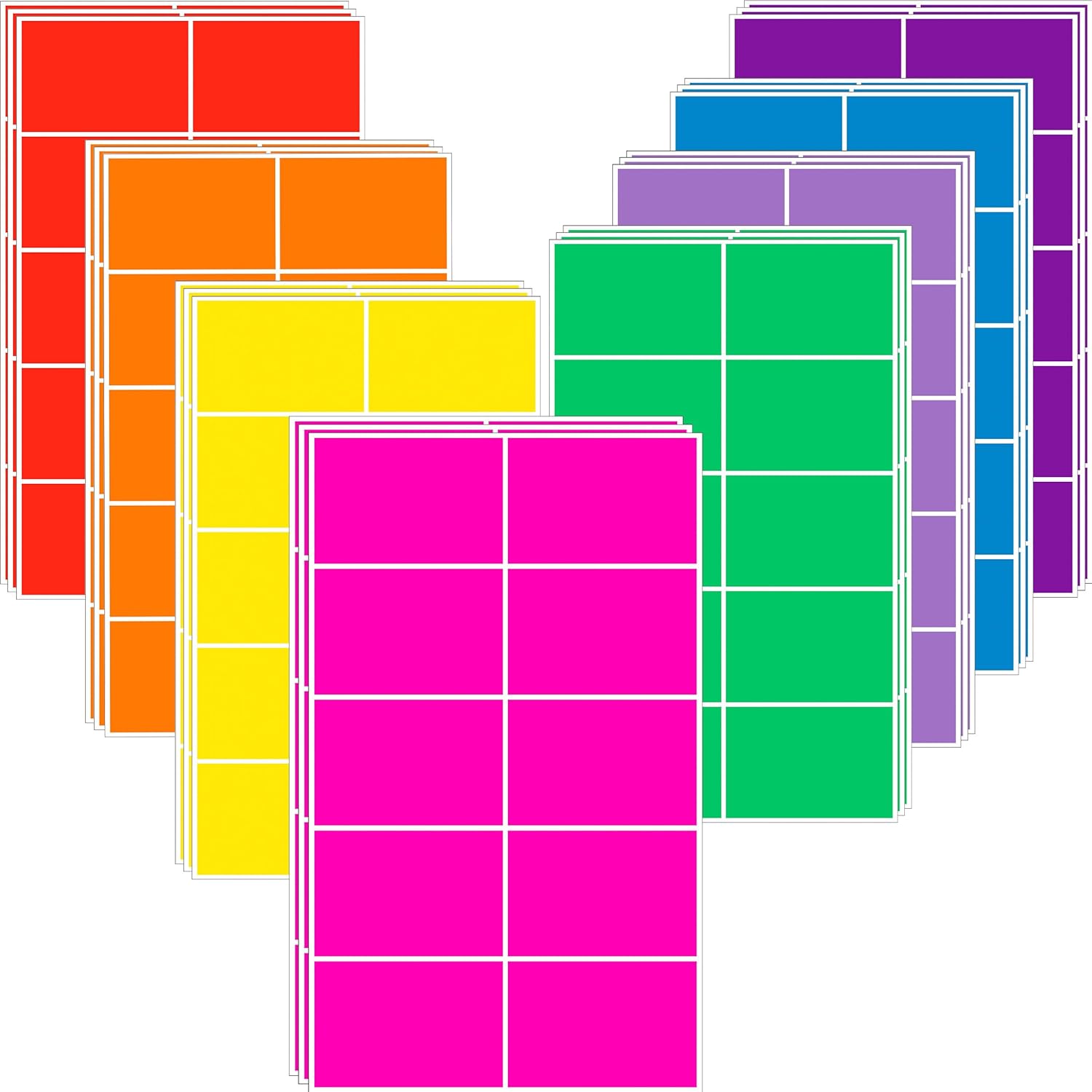 Moving Stickers (76 mm x 50 mm) Rectangular Coloured Stickers Labels in 8 Assorted Neon Colors – 240 Pack Color Coding Labels by YSHIHE Moving Stickers (76 mm x 50 mm) Rectangular Coloured Stickers Labels in 8 Assorted Neon Colors – 240 Pack Color Coding Labels by YSHIHE