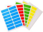 Multi-Colour Stickers (x70) - Rectangular Colour-Coding Labels for Office, Home and School - Red, Blue, Green, Yellow & White