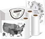 ORGBRO Thermal Sticker Labels, 80mm × 3m Self-Adhesive Thermal Sticker Paper for X3 Printer, Multi-Purpose Continuous Label Tape for Study Notes, Photo, Office, Home, Black on White, 3 Rolls, White