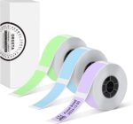 ORGSTA Label Stickers Self Adhesive Sticky Thermal Printer Paper Green/Purple/Blue 12 ×40mm, 160/roll, 3 Rolls for S001 Portable Printer