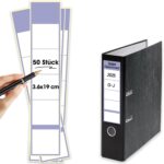 Pack of 50 Folder Spine Labels Self-Adhesive Wide 3.6 x 19 cm for 5 cm Wide File Folder Office Organisation (Purple)