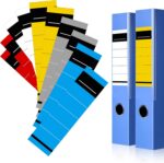 Pack of 50 Self-Adhesive Folder Labels, 19 × 5.4 cm Spine Labels in 5 Colors, Writable Spine Stickers for Lever Arch Folders, Office and School Organisation