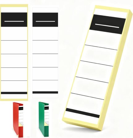 Pack of 50 Self-Adhesive Folder Spines, 19 x 5.4 cm Wide Spine Labels, Folders, Folder Labels Stickers for 8 cm Wide Folders, Writeable, for Office, Library, Archiving