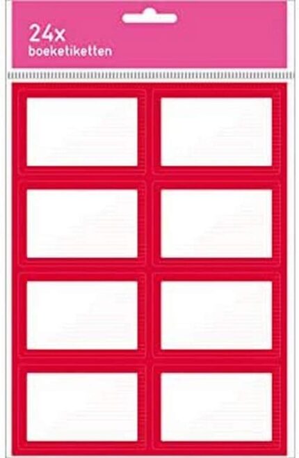 Pantone 199C Book Labels 3 x 8 Red Pack of 3