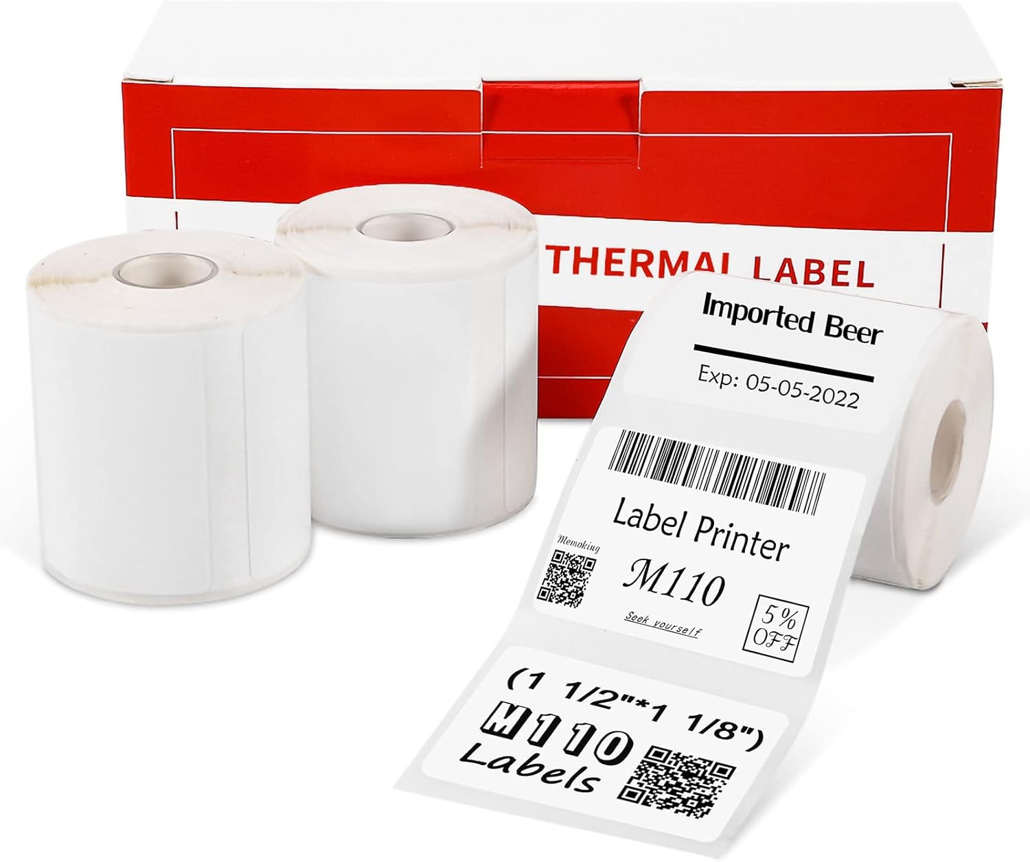 Phomemo 3 Rolls M110 Label, 1.57”x1.18” (40x30mm), 690 Labels, White, Rectangular, Thermal Label Phomemo 3 Rolls M110 Label, 1.57”x1.18” (40x30mm), 690 Labels, White, Rectangular, Thermal Label
