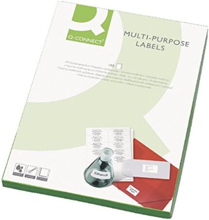 Q-Connect Multi-Purpose Label 199.6x289mm 1 per A4 Sheet Pack of 100 White