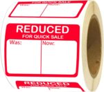 Reduced Sale Price Labels, 500 Count, Retail Price Labels, 1.8" x 2", Grocery Store Food Labels, Price Labels for Garage, Sale, Yard