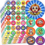 Reward Stickers for Children - 210 Premium Well Done Stickers, for Kids, Teacher and Classroom Use | Good Work, Praise, Achievement Animal Designs for School and Toddler Motivation by Innoveem