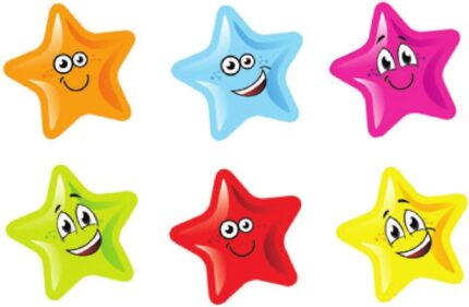 Smiley Face Star Stickers (180 Per Pack)