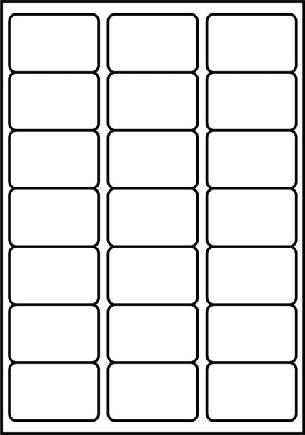 SmithPackaging A4 Self Adhesive Address Labels, 21 Labels Per Sheet, 100 Sheets, 63.5 x 38.1mm 2100 Labels White 21 Per Sheet