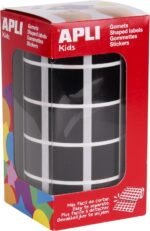 Square Stickers on a Roll Diameter 20 mm Black