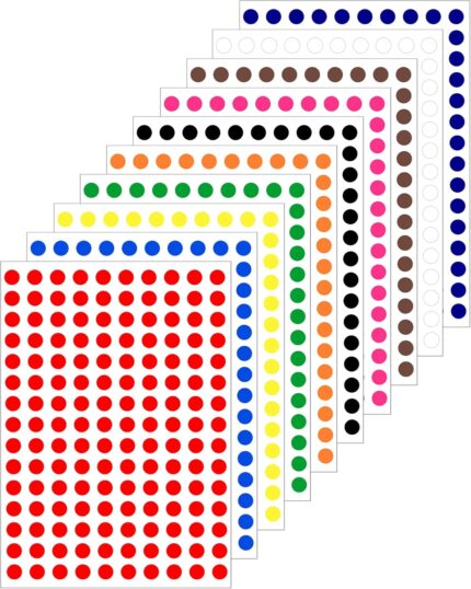 Sticky Dots 3000, Coloured Dot Stickers, 10mm Round Sticker with 10 Assorted Colours Circle Self Adhesive Labels for Event Activity Schools Coding DIY Crafts Gift