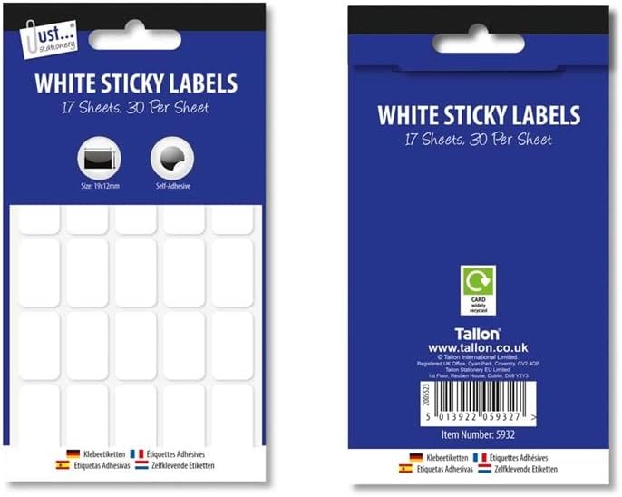 Sticky Labels Price Stickers x 510 Self Adhesive Retail 19mm x 12mm Sticky Labels Price Stickers x 510 Self Adhesive Retail 19mm x 12mm