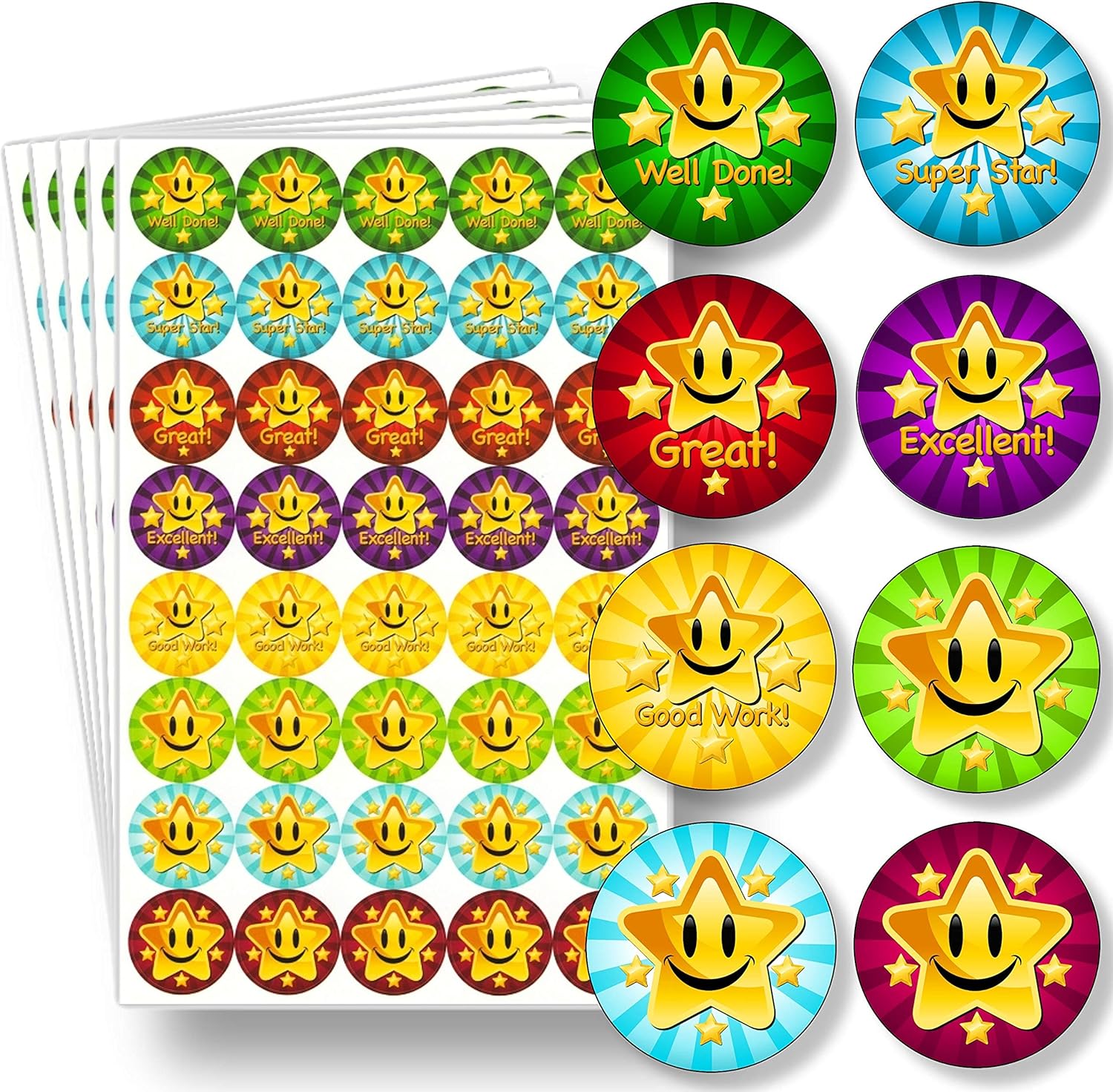 Teacher Reward Stickers for Children – 200 Colourful Well Done, Praise, Good Work, Teacher Stickers Pack | Kids Glossy Achievement Reward Labels for Childrens School Classroom and Home by Innoveem Teacher Reward Stickers for Children – 200 Colourful Well Done, Praise, Good Work, Teacher Stickers Pack | Kids Glossy Achievement Reward Labels for Childrens School Classroom and Home by Innoveem