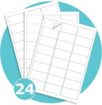 Triplast 10 x Multipurpose A4 Label Sheets - 24 Labels per Sheet (64 x 34mm Each) - Easy-Peel White Stickers for Inkjet & Laser Printer - Ideal for Shipping, Addressing, Filing, Crafts & DIY Use