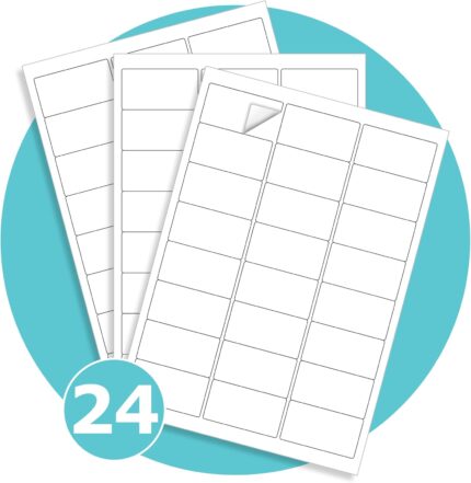 Triplast 10 x Multipurpose A4 Label Sheets - 24 Labels per Sheet (64 x 34mm Each) - Easy-Peel White Stickers for Inkjet & Laser Printer - Ideal for Shipping, Addressing, Filing, Crafts & DIY Use