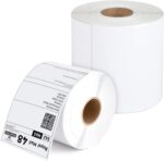 iSOUL 4X6 Direct Thermal Printer Labels Roll 100mm x 150mm 500 White Permanent Adhesive Shipping Labels Rolls Compatible for Zebra, MUNBYN Printers to use on Ebay, Amazon, Royal Mail Label