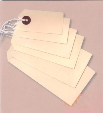 manilla reinforced strung tag size 3 96x48mm - box/pack of 1000 tags / (cream colour string tie on - 96 x 48 mm)