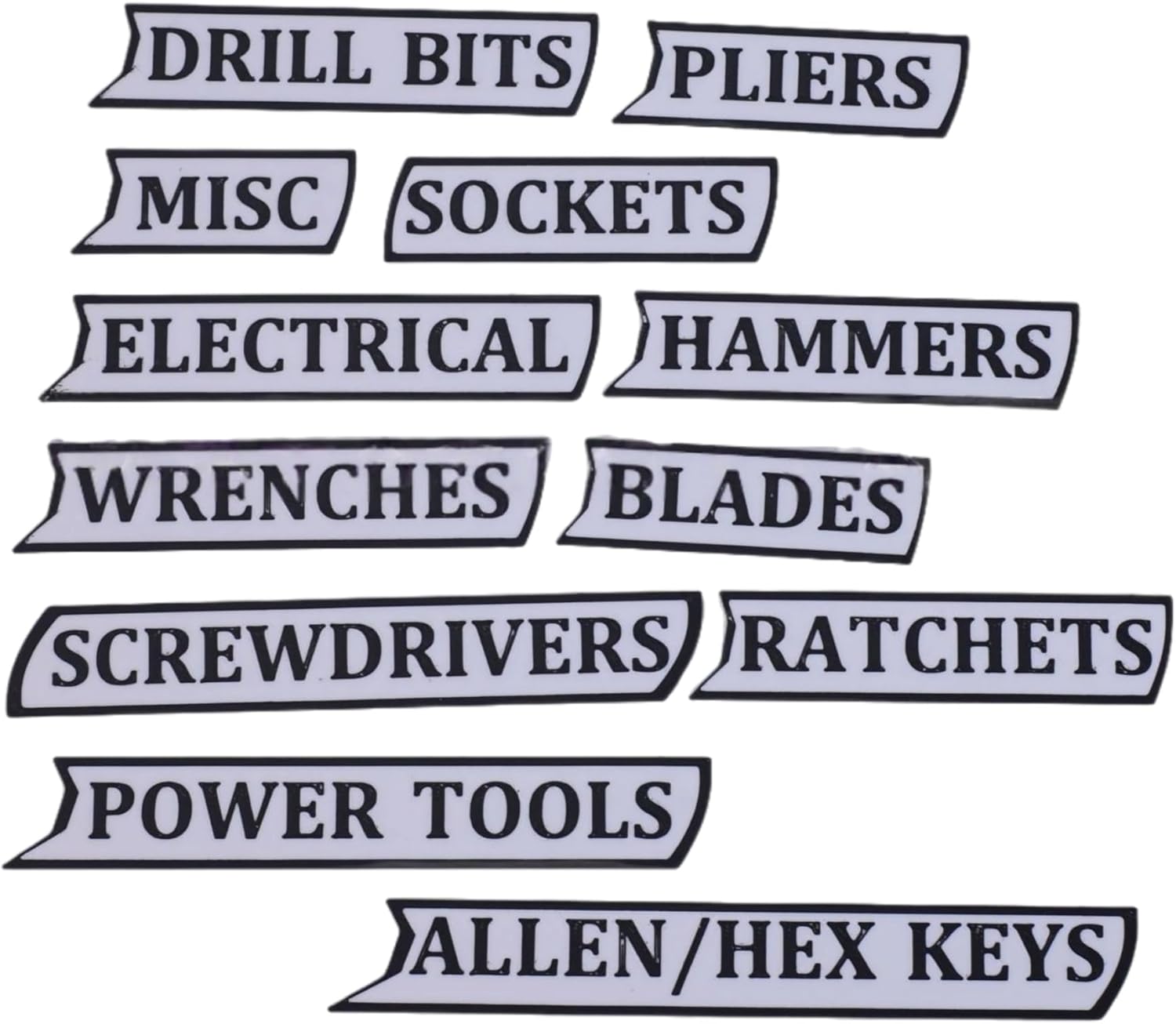 12 Pack of Magnetic Toolbox Labels, 3D-Printed Tool Box Label, Reusable Tags for Steel Toolboxes Carts Drawers and Cabinets(White Magnetic Stripe) 12 Pack of Magnetic Toolbox Labels, 3D-Printed Tool Box Label, Reusable Tags for Steel Toolboxes Carts Drawers and Cabinets(White Magnetic Stripe)