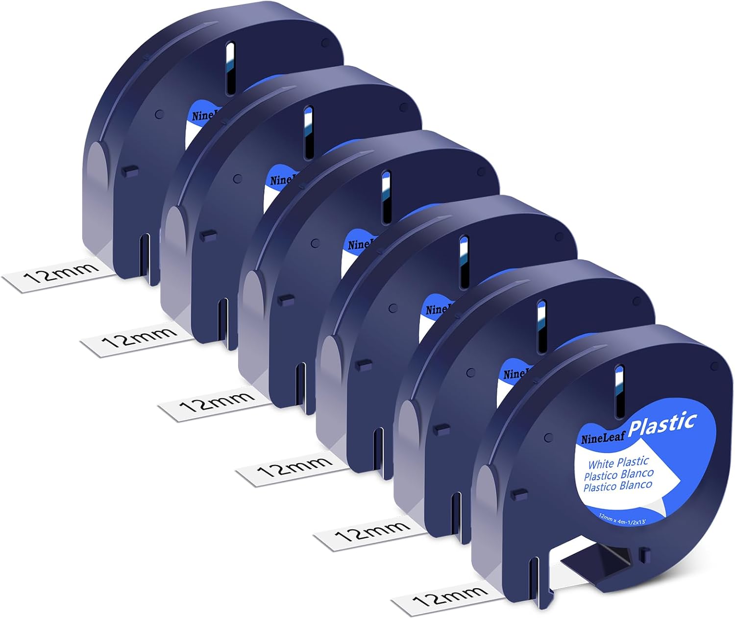 NineLeaf 6 Pack Replacement for Dymo Letratag Refill 91201 91221 91331 59422 S0721660 12mm x 4m 0.47” 1/2 inch Black on White Label Tape for LT-100H LT-100T LT-110T Plus QX50 XR XM 2000 Label Maker NineLeaf 6 Pack Replacement for Dymo Letratag Refill 91201 91221 91331 59422 S0721660 12mm x 4m 0.47” 1/2 inch Black on White Label Tape for LT-100H LT-100T LT-110T Plus QX50 XR XM 2000 Label Maker