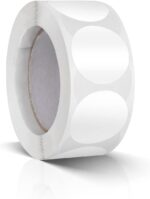 Round Stickers White 25 mm Circle Labels Colour Coding Dot Vinyl Floor Sticker Waterproof Removable Roll of 500