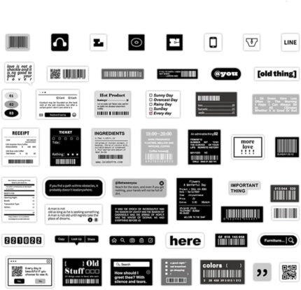 Stickers for Scrapbooking Kit Label Aesthetic Paper Diary Planner Junk Journaling Decorative Supplies 100 Pcs/Box