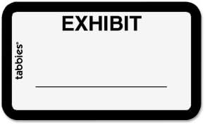 Tabbies 58092 Legal Exhibit Labels,”Exhibit”,1-5/8-Inch x1-Inch, 252/PK,White