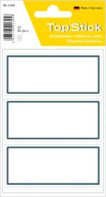 TopStick 1345 Book Labels, 3 Labels Per Sheet, 82 x 36 mm, 15 Labels, Self Adhesive, School Stickers for Hand Labelling, Grey White